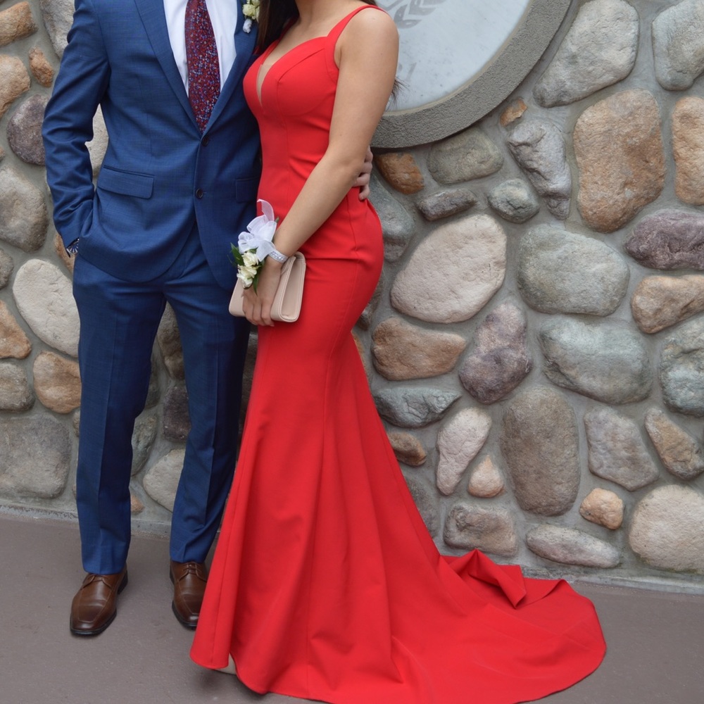 Backless Red Dress - Picture 2 of 2